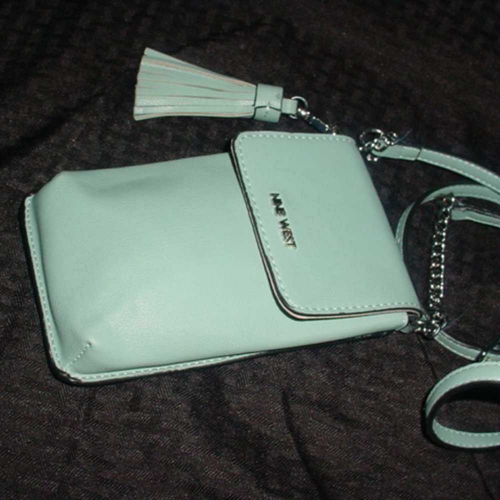 NINE WEST Light Green Wallet Crossbody Bag